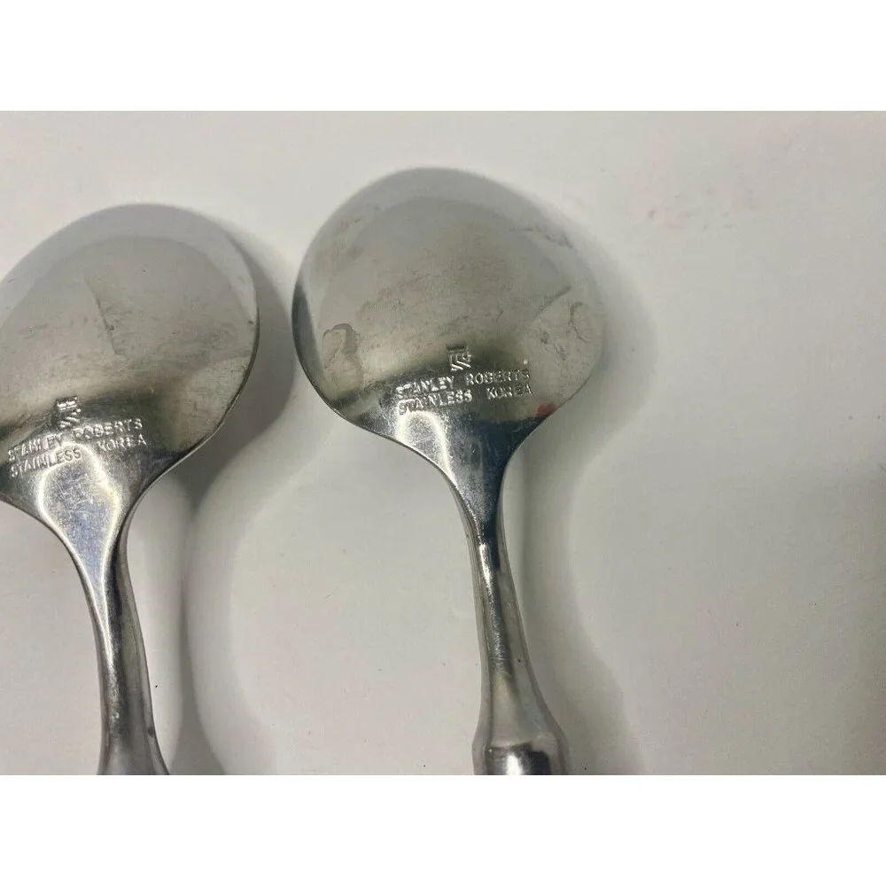 Stanley Roberts Spectrum‎ Mauve Stainless Flatware Dinner/ Soup Spoons